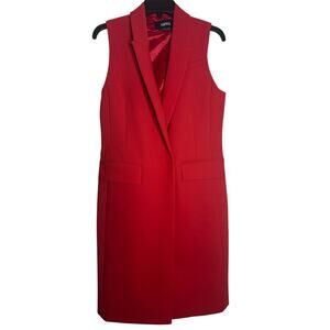 GSTQ Ultimate Sleeveless Women's Blazer Dress Black Color Red Size Small NWT